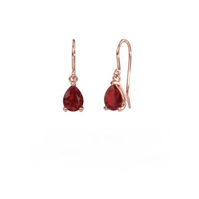 Drop earrings Laurie PER 1 585 rose gold ruby 8x6 mm