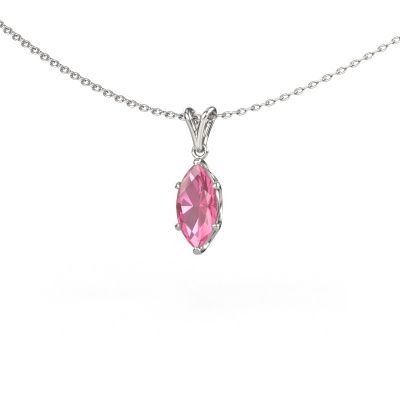 Pendant Sam MRQ 585 white gold pink sapphire 10x5 mm
