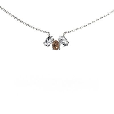 Ketting Rachal 585 witgoud bruine diamant 0.43 crt