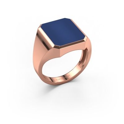 Chevalière Lars 4 light 585 or rose lapis lazuli 15x12 mm