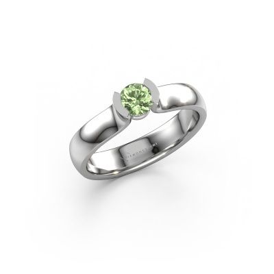 Ring Ophelia 950 platinum green lab grown diamond 4.2 mm