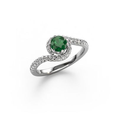 Engagement ring Elli 585 white gold emerald 5 mm