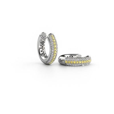 Créoles Tristan B 14 mm 950 platine saphir jaune 1 mm