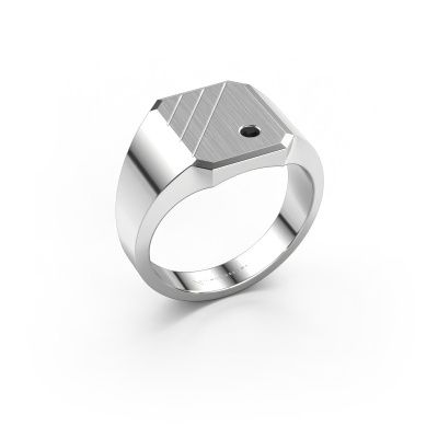 Siegelring Patrick 2 950 Platin Schwarz Diamant 0.036 crt