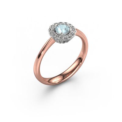 Verlobungsring Debi 585 Roségold Aquamarin 4.2 mm