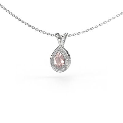 Pendant Ginger 585 white gold morganite champagne 7x5 mm