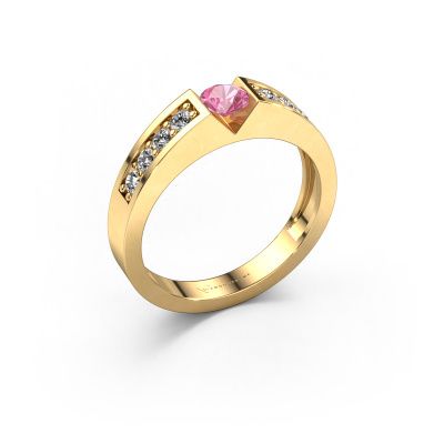 Bague de fiançailles Lizzy 2 585 or jaune saphir rose 4.2 mm