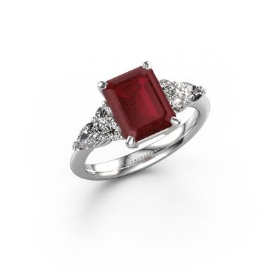 Promise ring Melani EME 950 platinum ruby 9x7 mm