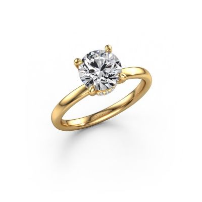 Engagement ring Crystal RND 3 585 gold lab grown diamond 1.50 crt