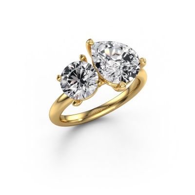 Engagement ring Toi et Moi PER-RND 585 gold lab grown diamond 3.40 crt