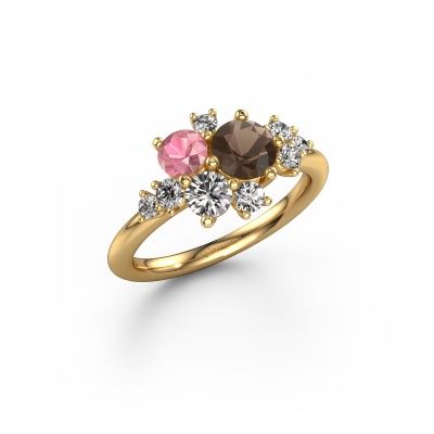 Ring Veronica 585 gold smokey quartz 5.4 mm