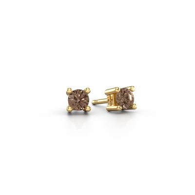 Clous d'oreilles Eline 585 or jaune diamant brun 0.50 crt