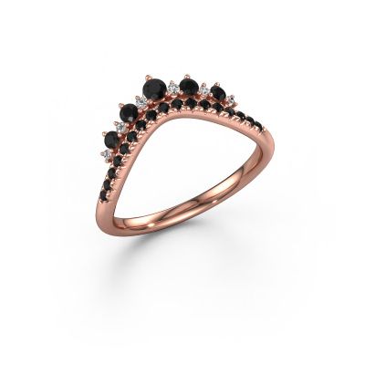 Stackable ring Nica C 585 rose gold black diamond 0.342 crt