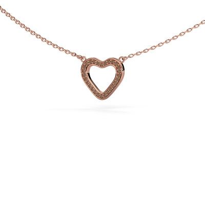 Pendant Heart 3 585 rose gold brown diamond 0.07 crt
