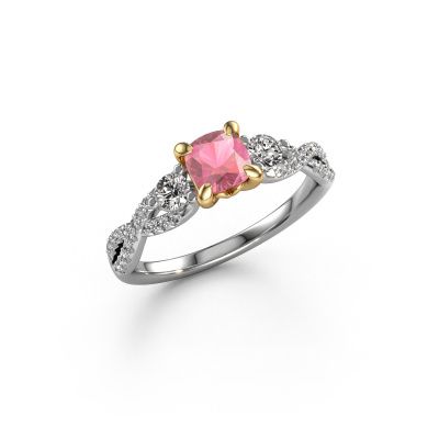 Engagement ring Marilou CUS 585 white gold tourmaline pink 5 mm