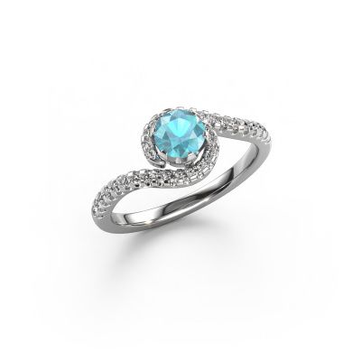 Engagement ring Elli 585 white gold blue topaz 5 mm