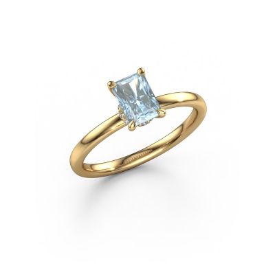 Engagement ring Crystal RAD 3 585 gold blue lab grown diamond 6.5x4.5 mm