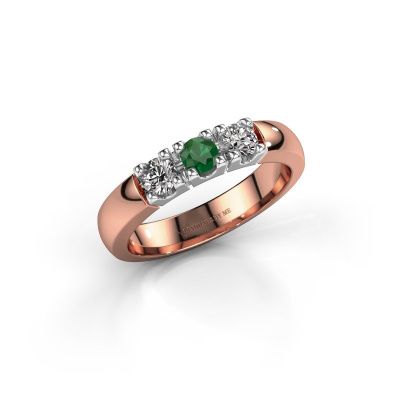 Ring Rianne 3 585 Roségold Smaragd 3.4 mm