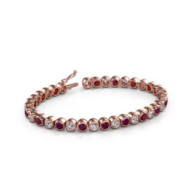 Tennisarmband Bianca 4 mm 585 Roségold Rhodolit 4 mm