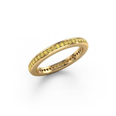 Stackable ring Elvire 2 585 gold yellow sapphire 1.2 mm