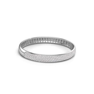 Bracelet jonc Emely 8mm 585 or blanc diamant 3.036 crt