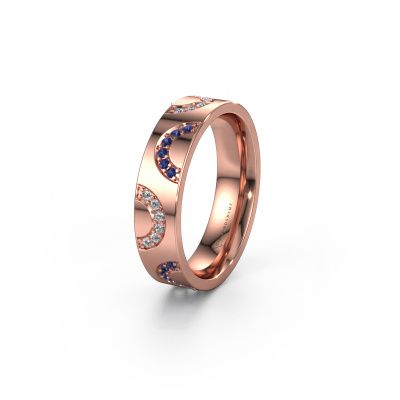 Wedding ring WH0136L15BP 585 rose gold sapphire ±0.20x0.08 in