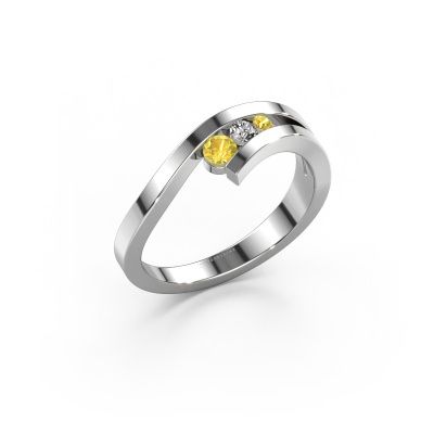 Ring Evalyn 2 585 Weißgold Gelb Saphir 2.8 mm