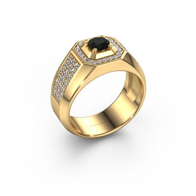 Men's ring Pavan 585 gold black diamond 1.188 crt