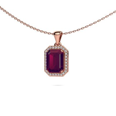 Pendant Dodie 585 rose gold rhodolite 8x6 mm
