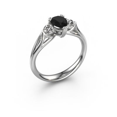 Bague de fiançailles Amie per 950 platine diamant noir 1.20 crt