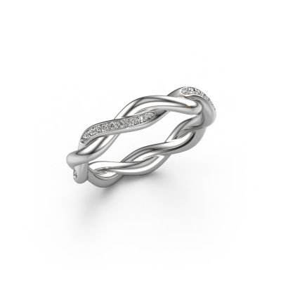 Vorsteckring Swing half 950 Platin Lab-grown Diamant 0.18 crt