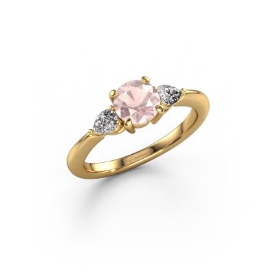 Engagement ring Chanou RND 585 gold morganite champagne 6 mm