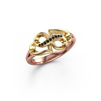 Ring Rowie 585 rose gold black diamond 0.05 crt