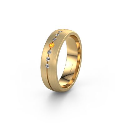 Wedding ring WH0162L25A 585 gold citrin ±0.22x0.07 in