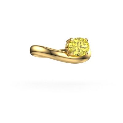 Engagement ring Floor OVL 585 gold yellow lab grown diamond 8x6 mm