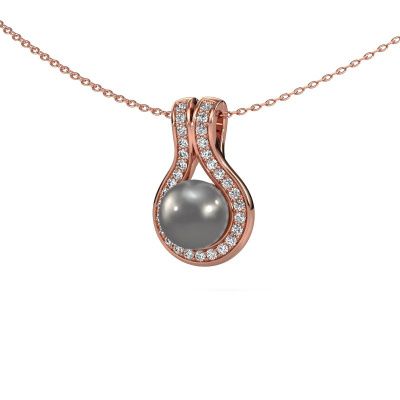 Anhänger Noriko 585 Roségold Grau Perl 6 mm