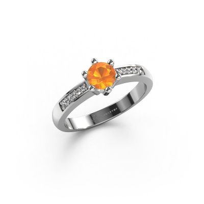 Verlobungsring Luna 2 950 Platin Citrin 5 mm