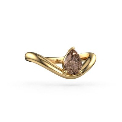 Bague de fiançailles Femke PER 585 or jaune diamant brun 0.65 crt