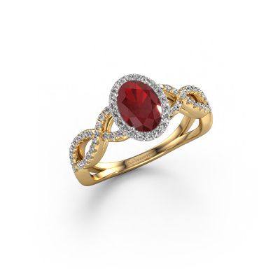 Engagement ring Dionne ovl 585 gold ruby 7x5 mm