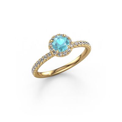 Engagement ring Miranda RND 585 gold blue topaz 6.5 mm
