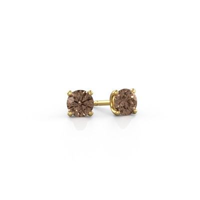 Oorstekers Sam RND 585 goud bruine diamant 0.50 crt