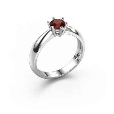 Engagement ring Fay 585 white gold garnet 5 mm