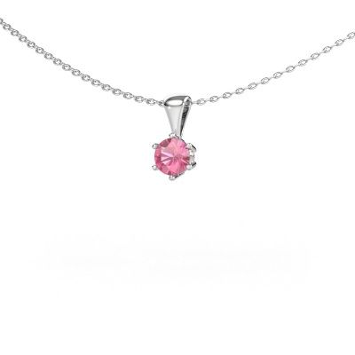 Collier Fay 950 platine saphir rose 4.7 mm