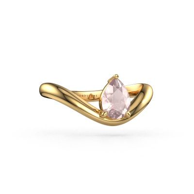 Engagement ring Femke PER 585 gold morganite champagne 7x5 mm