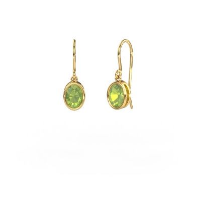 Earrings Lavon OVL 585 gold peridot 7x5 mm