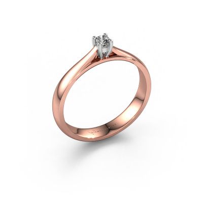 Verlovingsring Sam 585 rosé goud diamant 0.08 crt
