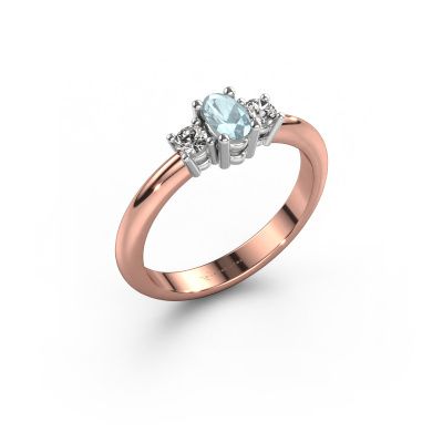 Engagement ring Karie 585 rose gold aquamarine 5x3 mm