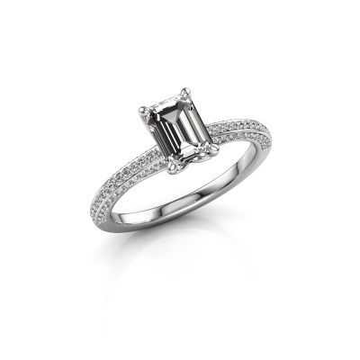 Engagement ring Elenore eme 925 silver diamond 1.15 crt
