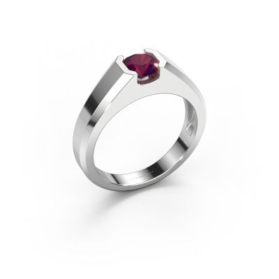 Bague pour homme Indigo 585 or blanc rhodolite 6 mm