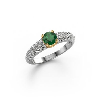 Engagement ring Mellie 585 white gold emerald 5 mm